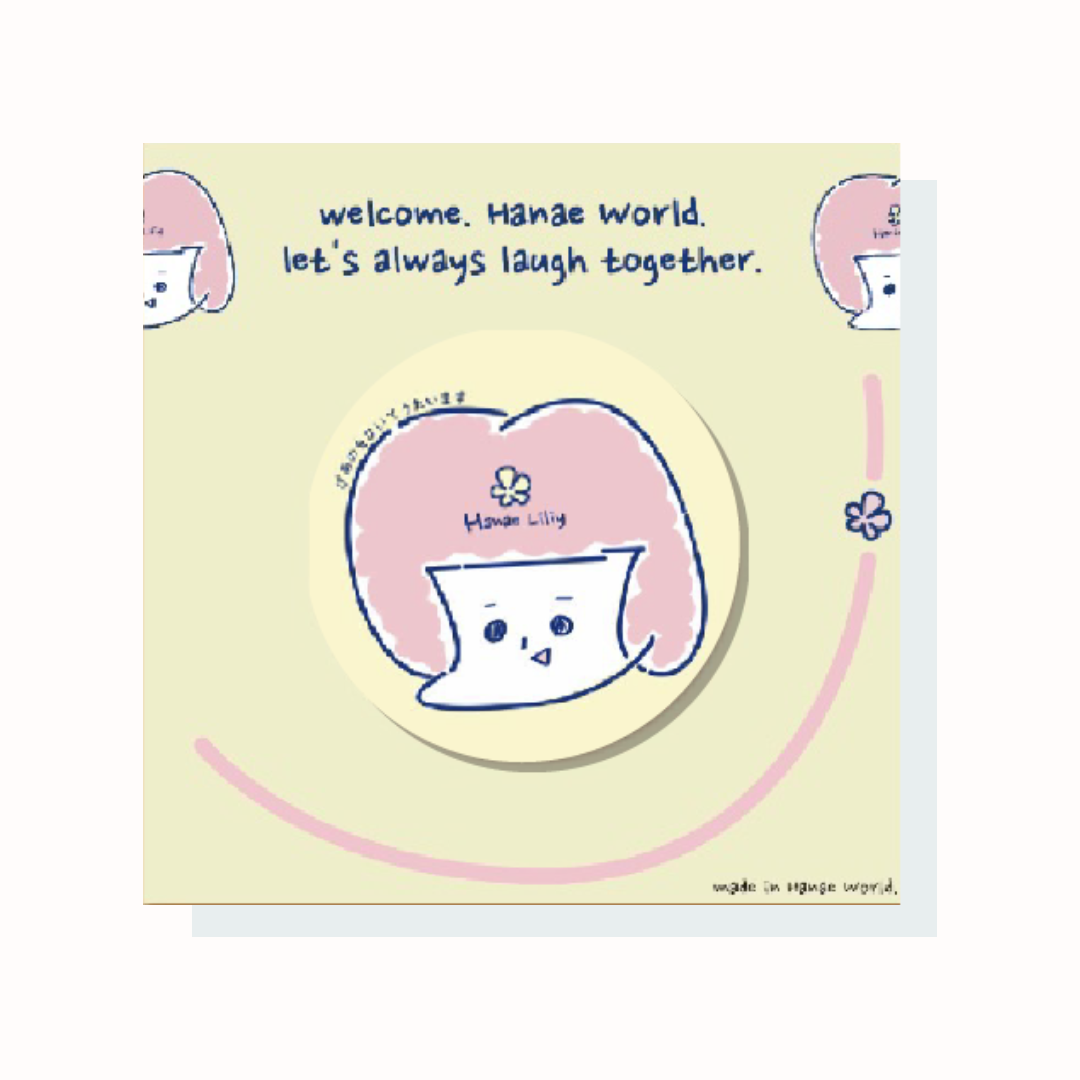 【画伯花笑シリーズ】いつもの生首缶バッチ